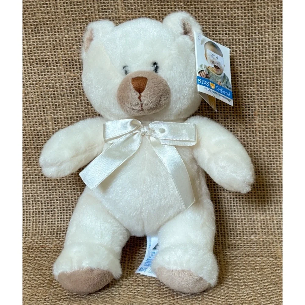 New Kids Preferred Cream Bear Lovey Plush Stuffed Animal Baby Toy Cottage Core - Picture 1 of 3